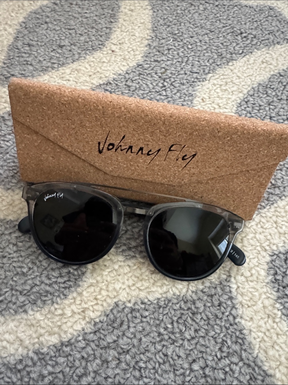 Women's Gray Frame Black Lens Sunglasses